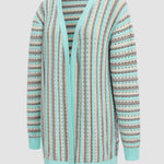 Zeagoo Women's Contrast Striped Sweater Cardigan