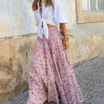 Zeagoo Women's Boho Maxi Skirt Casual A Line Long Skirt