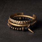 Buddha Stones Lava Rock Stone Copper Balance Cuff Bracelet Bangle