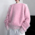 Pink Mink Cashmere Loose Knit Sweater