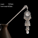 Buddha Stones Water Drop Lily of the Valley Flowers Tassels Confidence Hairpin