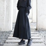 Black Bud A-line Skirt
