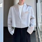 Glossy V-neck Short Single-button Blazer