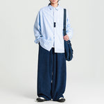 Japanese Retro Loose Straight Corduroy Pants