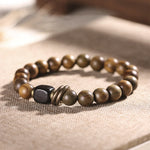 Buddha Stones Tibetan Green Sandalwood Crystal Soothing Peace Bracelet