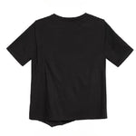 Draped Hem Pleated Patchwork T-shirt