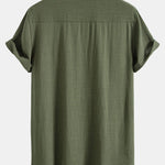 Linen Rayon Blend Pocket Utility Shirt & Straight Leg Linen Pants