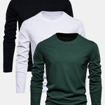 3 Pieces Basic Long Sleeve Cotton T-Shirts