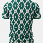 Retro Rhombus Geometric Knit Shirt