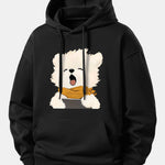 Yawning Puppy Print Relax Fit Hoodie
