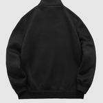 Men's "BROOKLYN" letter print quarter-zip stand collar sweatshirt
