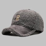 Men's Plush Winter Warm Letter Baseball Cap
