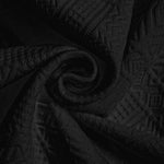Geometric Vintage Jacquard Lapel Short-Sleeved Polo-Black