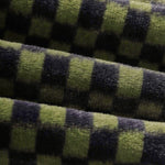 Men's Faux Rabbit Fur Plaid Button Lapel Casual Jacket