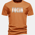 Regular Fit Focus Slogan Print Cotton T-Shirt