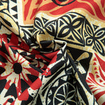 Palm Tree Turtle Ethnic Geometry Print Button Up Shirt & Swim Shorts