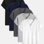 5 Pieces Cotton Henley T-Shirts