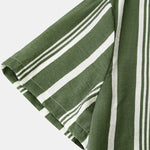 Men's Cotton Linen Stripe Short Sleeve Shirt