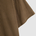 Men's solid color plaid textured lapel short-sleeved POLO