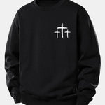 Faith Over Fear Cross Print Relax Fit Sweatshirt