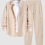 Men's Textured Corduroy Shirt + Pants Set
