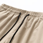 3 Pieces Solid Color Cargo Drawstring Shorts