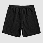 Geometric Retro Jacquard Polo + Casual Shorts 2-piece set-BLACK
