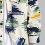 Men's Colorful Single Pocket Tie-Dye Fly Fluffy buttons Jacket