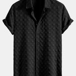 Checkerboard Textured Button Up Shirt