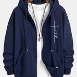 Faith Print Relax Fit Zip Hoodie