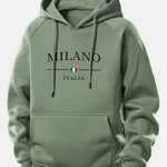 Milano Print Drawstring Hoodie