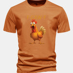 Regular Fit Rooster Print Cotton T-Shirt