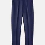 Textured Color Block Knit Polo & Slim Fit Tapered Trousers