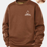 Mountain Print Teddy Fleece Lined Sweatshirt