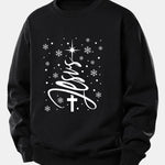 Christmas Jesus Print Relax Fit Sweatshirt