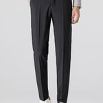 Contrast Trim Ribbed Knit Shirt & Slim Fit Tapered Trousers