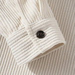 Men's Corduroy Solid Pocket Long Sleeve Shirt