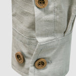 Men's Solid Color Cotton Linen Stand Collar Shirt