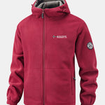 Polar Fleece Zipper Pocket Hooded Coat