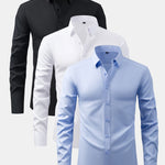 3 Pieces Long Sleeve Button Up Dress Shirt