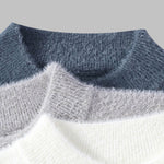 Men's Color-Block Letter Jacquard Loose Crew Neck Sweater