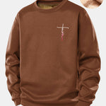 Faith Print Teddy Fleece Lined Sweatshirt