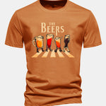 Regular Fit Beer Print Cotton T-Shirt