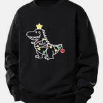 Christmas Dinosaur Print Relax Fit Sweatshirt