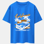 California Car Print Drop Shoulder Oversize T-Shirt