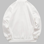 Men's "BROOKLYN" letter print quarter-zip stand collar sweatshirt