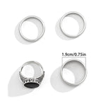 Simple fashion punk ring 4Pcs/set