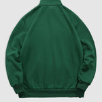 Men's "OSAKLAND" letter print quarter-zip stand collar sweatshirt
