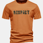 Regular Fit Camouflage Respect Print Cotton T-Shirt