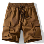 3 Pieces Solid Drawstring Cargo Shorts
